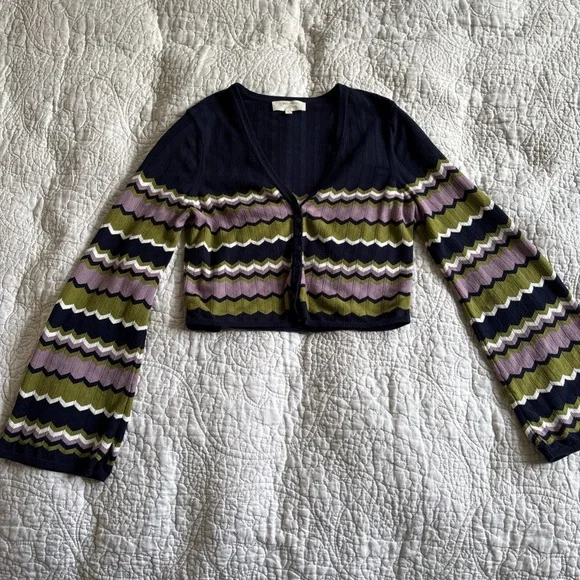 SEZANE Bobbie Cropped Cardigan 100% Cotton Size Small - Picture 9 of 13
